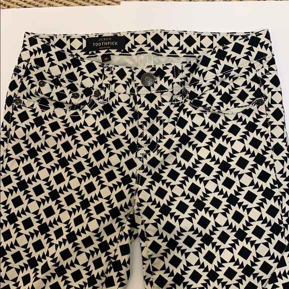 J. Crew Black geometric print jeans - Picture 2 of 5